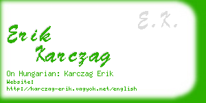 erik karczag business card